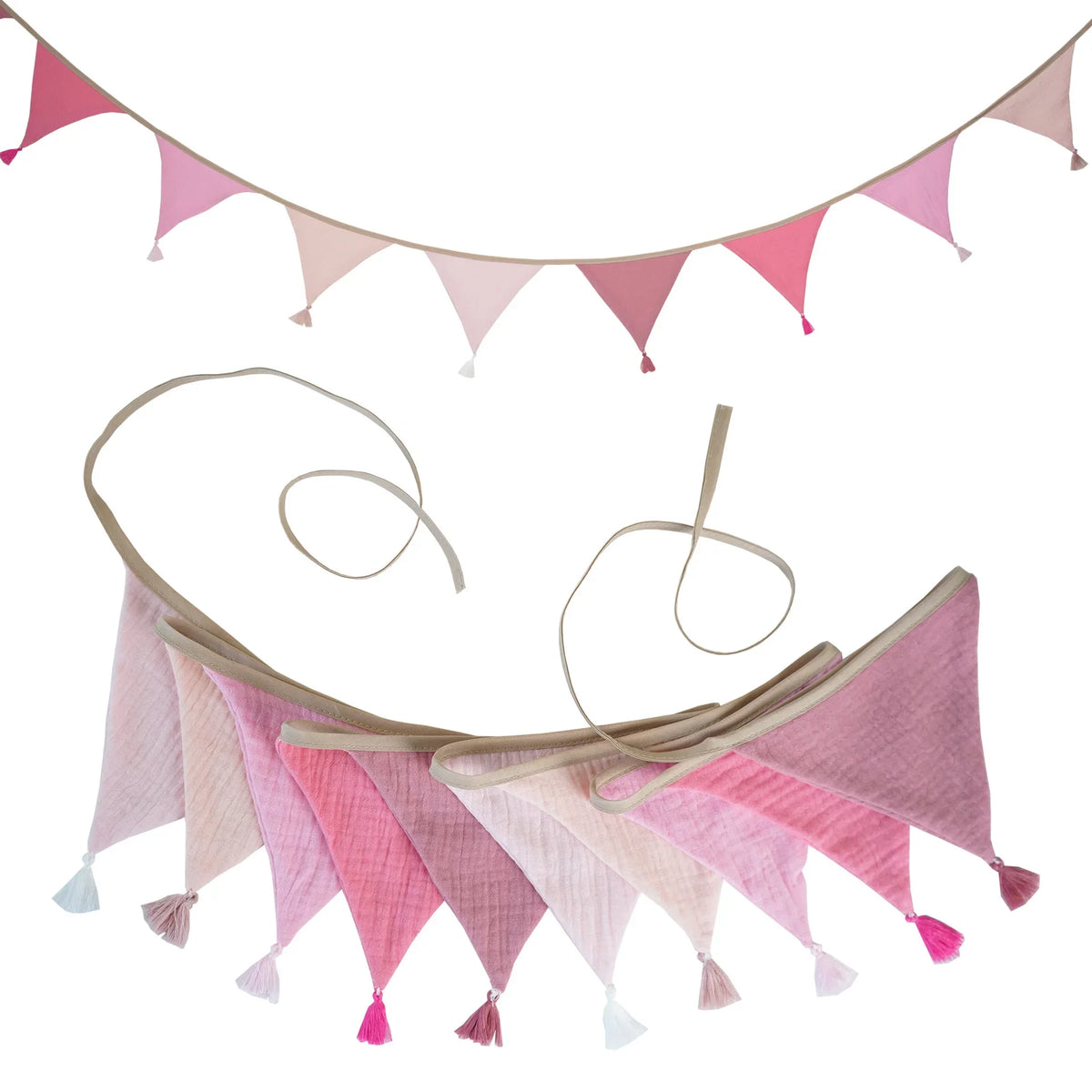 Children's Bunting 10 Triangle Flags with Tassles Party Decor Carnival Banner Garland 2.6M/8.5FT