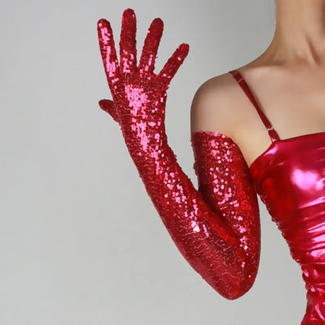 Glitter Gloves 70cm Long Gloves 26 Colours