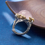 The Forest's Gifts S925 Sterling Silver Ring Pink Crystal