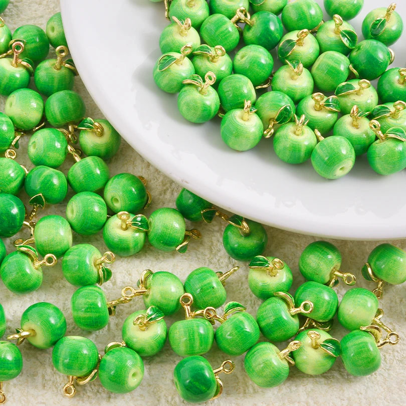 5pcs Christmas Charm Enamel Apple Socks Bell DIY Pendant Charms For Jewelry Making Keychain Earrings Bulk Handmade Material Gift