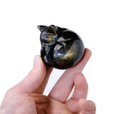 Natural Gemstone Golden Obsidian Sleeping Cat