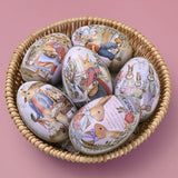3 or 6 Large Medium Small Easter Eggs Bunny Pattern Metal Egg Shaped Candy Gift Box Easter Decoration