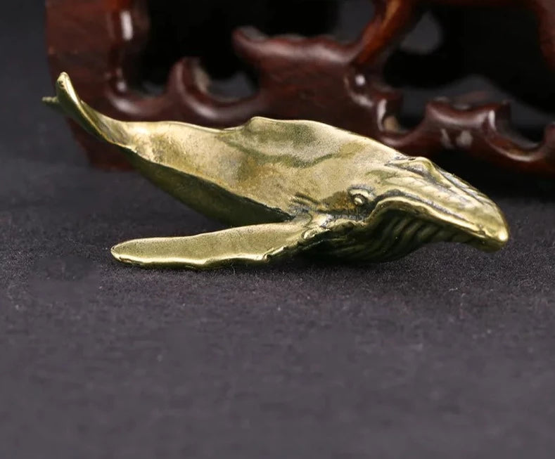 Copper Whale Figurines Tea Pets