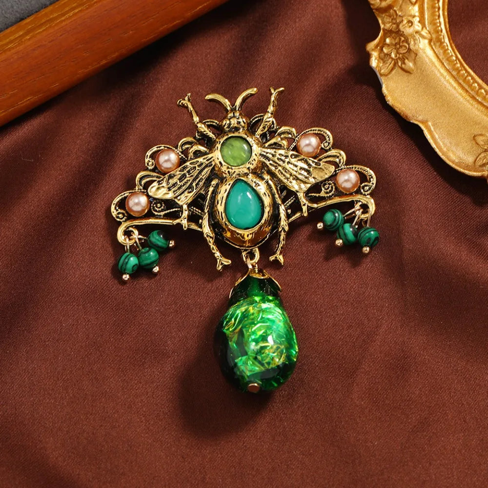 The Green Fairy Cupid Butterfly Bee Brooch