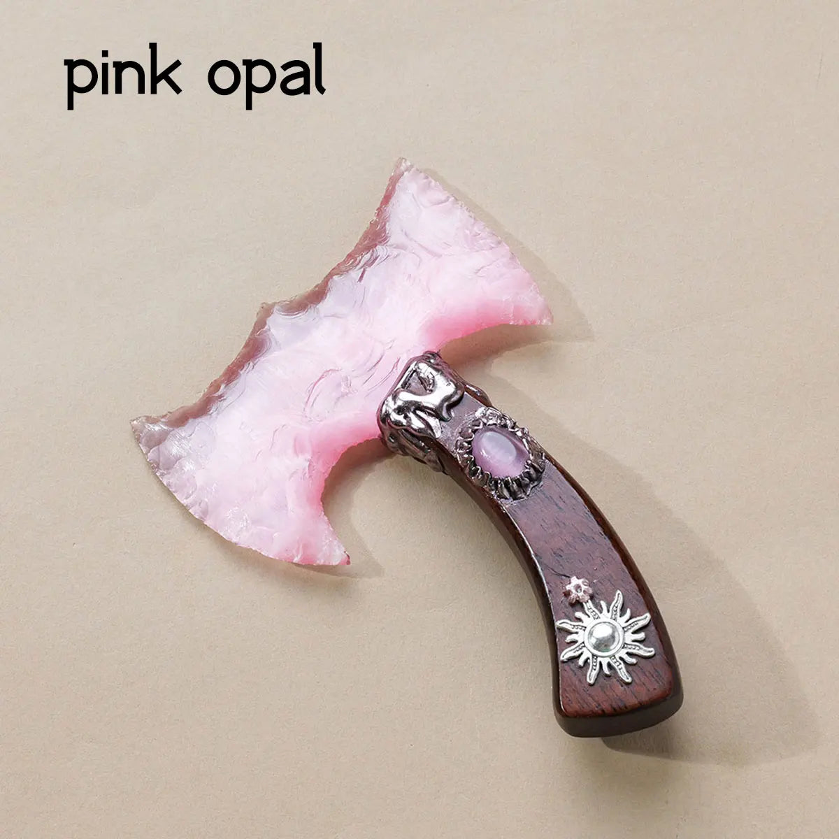 1PC Crystal Opal Axe Natural Stone Model Knife Polished Unbladed Decor