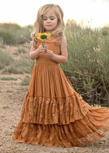 Girls Maxi Lace Chiffon Photoshoot Dresses For 3-15 Years