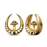 Stainless Steel Mushroom Saddle Ear Gauges Tunnels Expanders Plugs Earring Piercing Jewellery Double Flared 2PCS