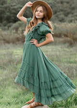 Girls Lace Bohemian Long Photoshoot Dresses