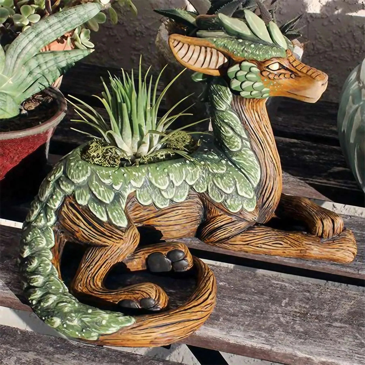 Resin Dragon Succulent Planter