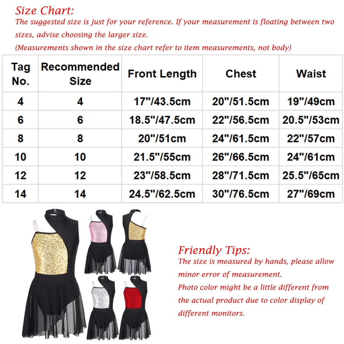Girls Ballet Gymnastics Figure Ice Skating Sequin Leotard Tutu Dress Performance Dancewear