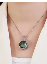 The Abyss Portal Key S925 Sterling Silver Pendants Tangent Plane Green Crystal