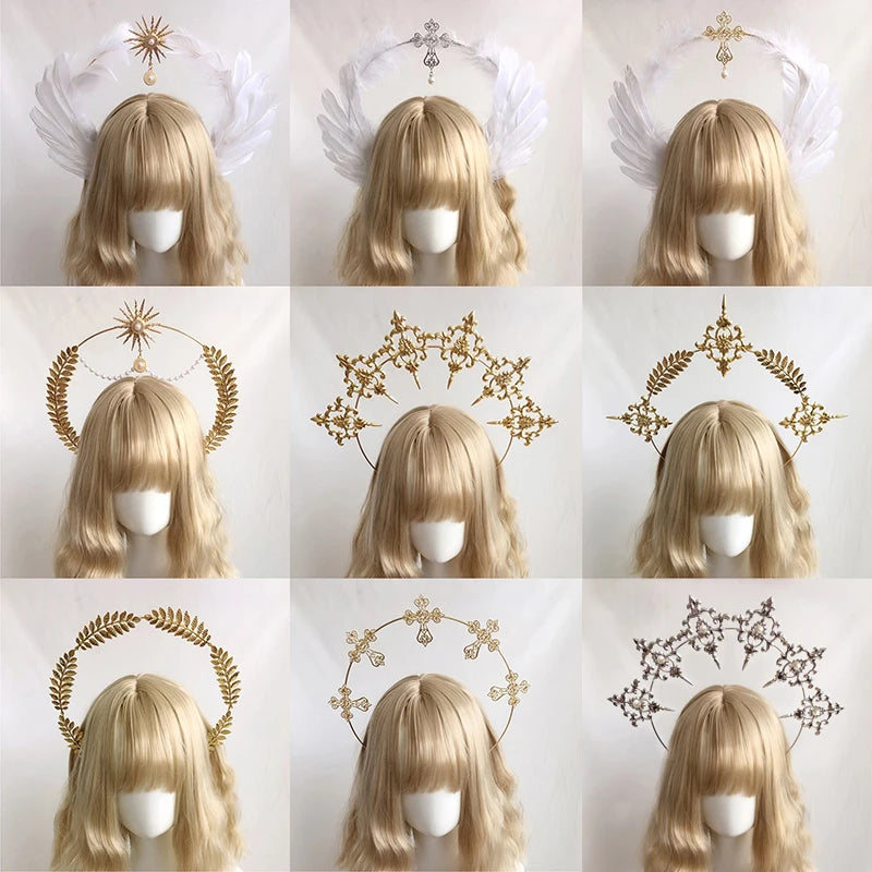 Gothic Halo Crowns Headbands Handmade Headpiece