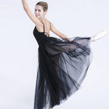 Black/White Ballet Long Mesh Ballet Skirt Two-layer Big Swing Ballerina Teacher Practice Dance Wear
