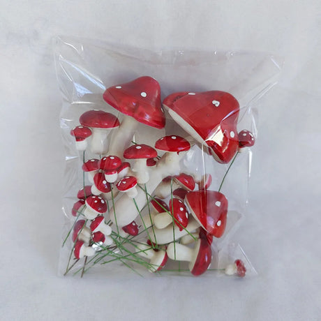 Mushroom Picks 33PCS Miniatures Artificial Foam Resin Fairy Garden Bonsai Pot Plant Decor