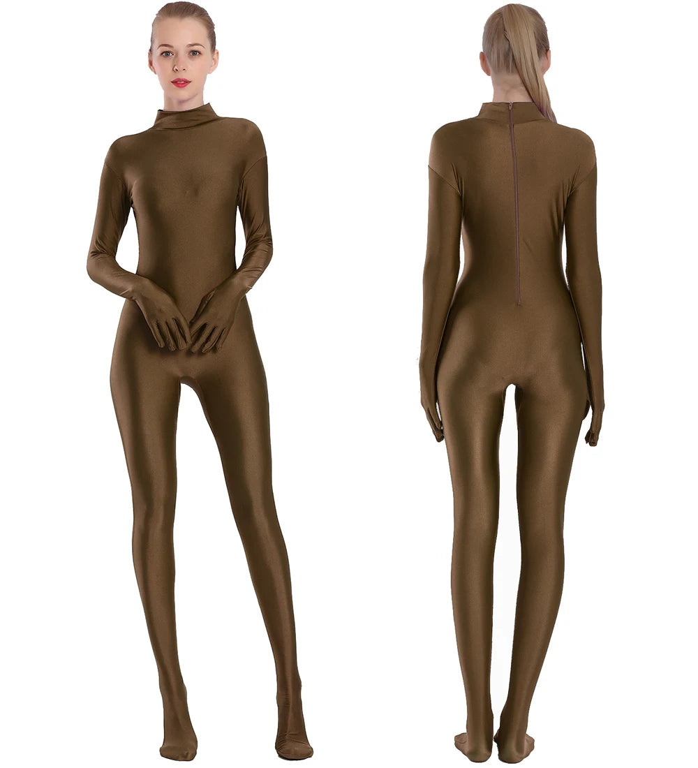 Cat Burglar Adult Spandex Full Body Zentai Footed Jumpsuit Unisex Bodysuit Unitard Halloween Costume