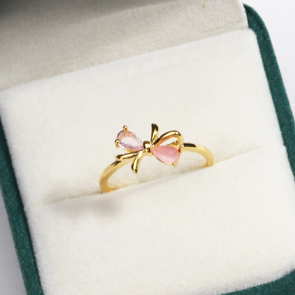 Sweet and Dainty Colourful Zircon Rings Gift Idea
