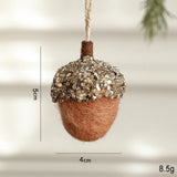 Wool Felt Glittery Acorn Ornaments Christmas Tree Hanging Decor
