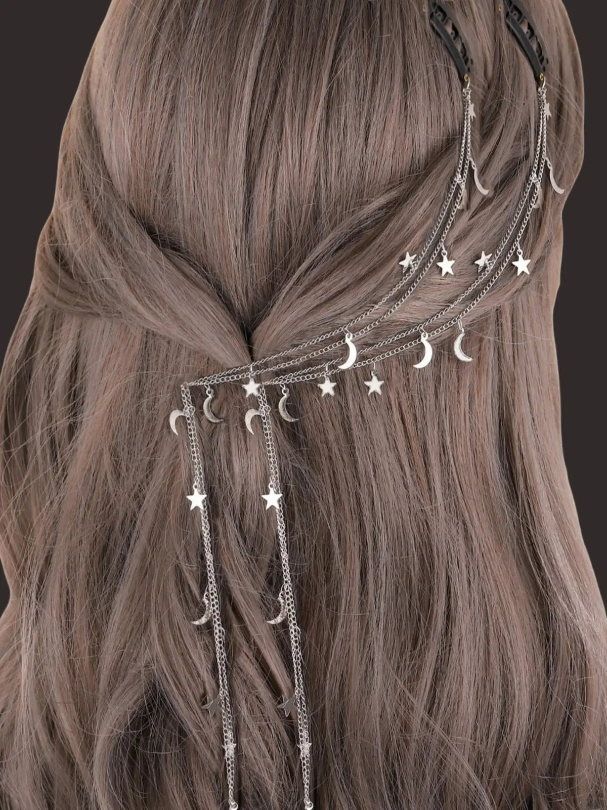 2pcs Moon Star Hair Chain Fairy Hair Jewellery