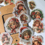 Vintage Christmas RUB ON Transfer Sticker Pack Junk Journal DIY Scrapbooking