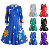 Magic School Bus Cosplay Ms.Frizzle Costume Solar System Long Sleeves Dress Book Week Teachers Costume
