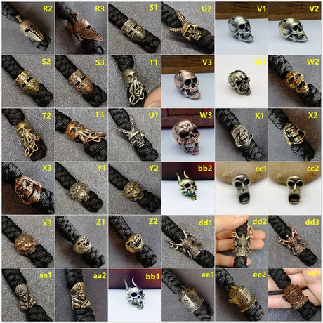 Warriror Helmets Paracord Beads Lanyard Dreadlock Beard Bead