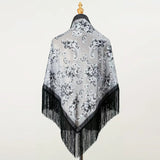 140X70 Cm Velvet Shawl Tassel Scarf Pashmina Stole