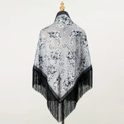 140X70 Cm Velvet Shawl Tassel Scarf Pashmina Stole