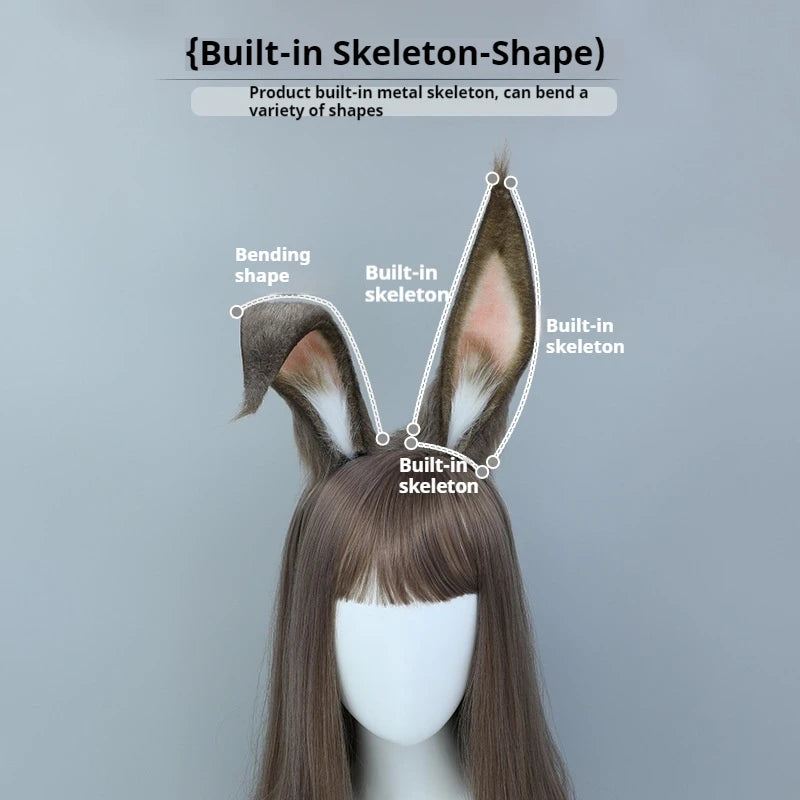 Bunny Ear Headband Cosplay Plush Animal Headdress
