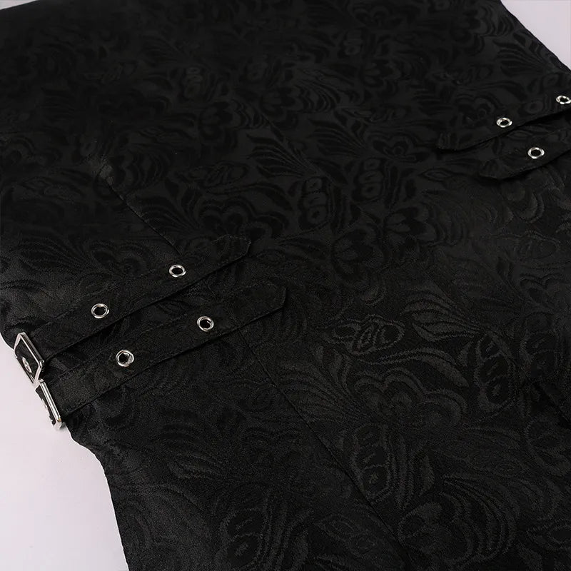 Steampunk Renaissance Jacquard Waistcoat Cosplay Swallowtail Jacket Vest