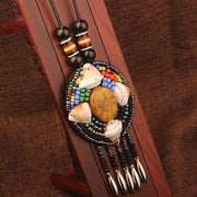 Handmade Beaded Leather Boho Necklaces