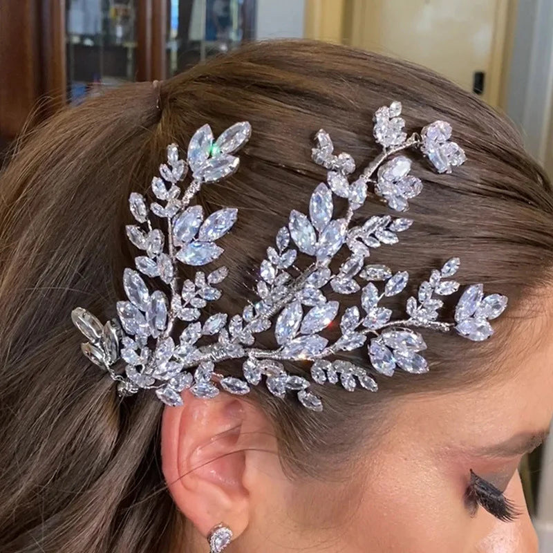 Wedding Hair Accessories Cubic Zircon Bridal Hair Combs Headpieces Hair Jewellery