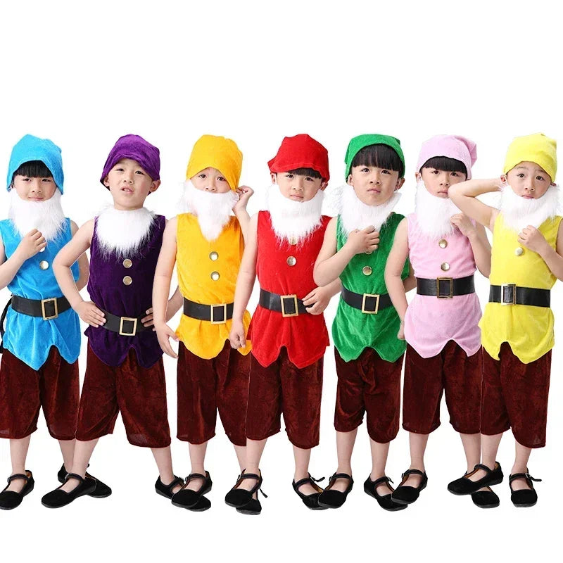 Children Snow White Seven Dwarfs Costume Children Christmas Halloween Book Week Costumes Kids Cosplay Performance Costume