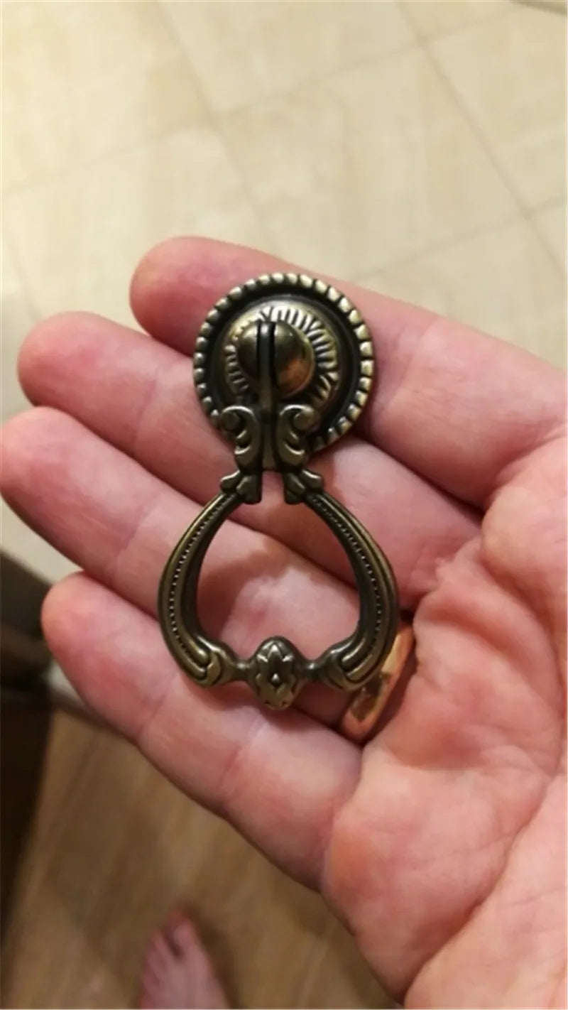 Two Antique Brass Furniture Hardware Handles Cabinet Knobs Drawer Pull