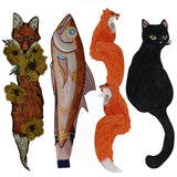 Embroidered Animal Patches Fox Black Cat Fish DIY Sew Craft