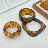 3 Styles Resin Acrylic Bangles Wide Bracelets