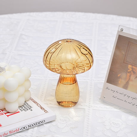 Mushroom Glass Vase Plant Hydroponic Terrarium Vase