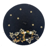 Margie's Flower Diamonte Winter Autumn Beret 10 Colours