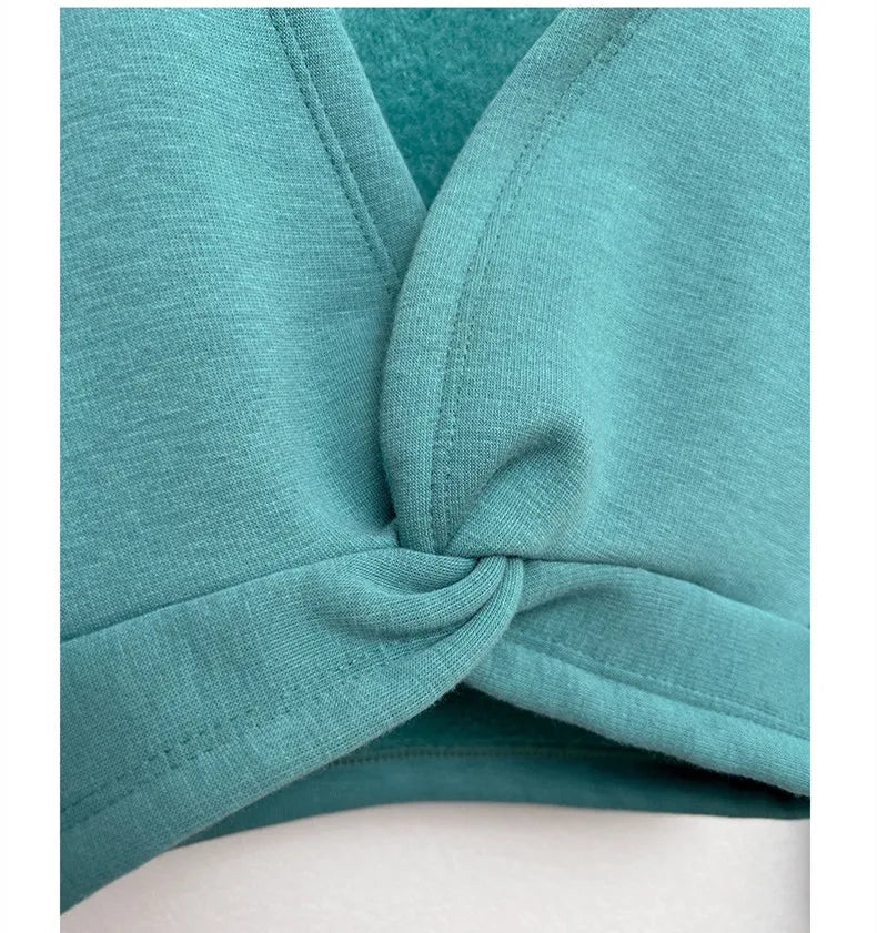 Plush Girls Ballet Wrap Tops Long Sleeve Dance Warm Up Sweater