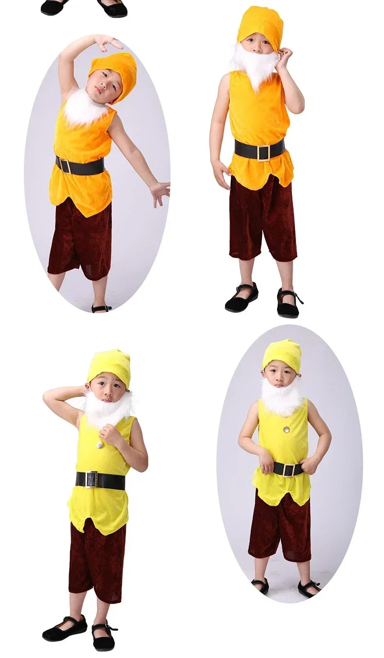 Children Snow White Seven Dwarfs Costume Children Christmas Halloween Book Week Costumes Kids Cosplay Performance Costume
