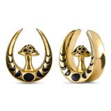 Stainless Steel Mushroom Saddle Ear Gauges Tunnels Expanders Plugs Earring Piercing Jewellery Double Flared 2PCS
