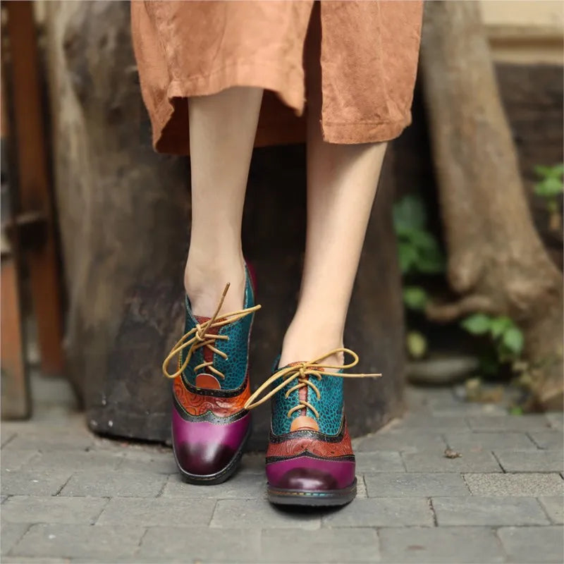 Sabina's Genuine Leather Pumps Colourfun Shoes