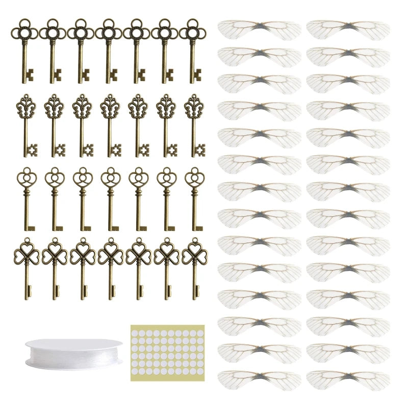 DIY Flying Antique Skeleton Keys Charms with Dragonfly Wings DIY Jewellery Making