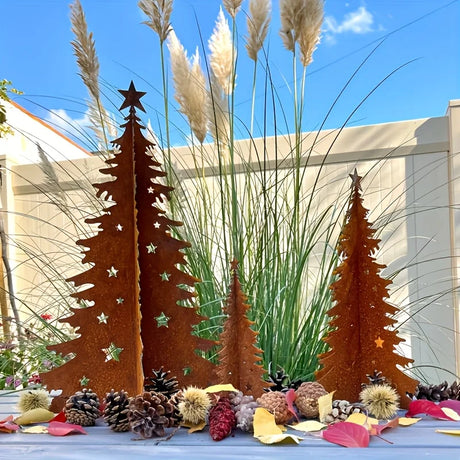Rustic Vintage Christmas Tree Garden Stakes