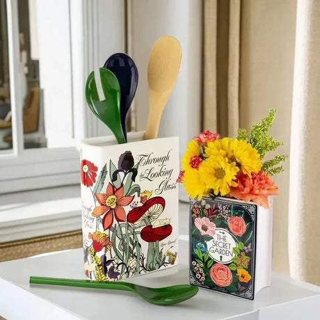 Ceramic Book Vase Bookshelf Decor for Book Lovers