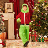 Grinch Costume Kids Boys Girls Christmas Cosplay Costume Set