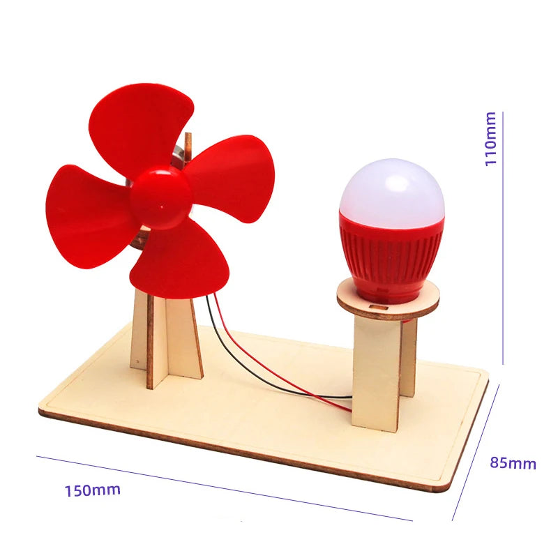 Wooden Hand Generator Kids Science Toy STEM Technology Gadget Physics Kit Educational Toys for Children