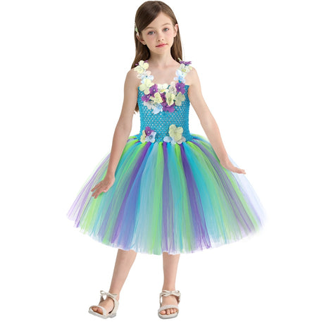 Flower Fairy Costumes Party Tutus Kids Halloween Fancy Dress