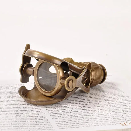 Antique Replica Brass Monocular Desktop Ornament Mini Telescope Brass Home Decor