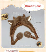 Plush Elk Winter Bomber Hat Ear Warmers