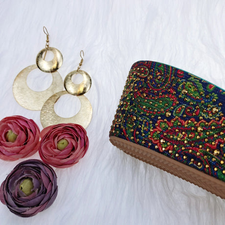 Paisley Wedge Flat Matching Shoes and Bags